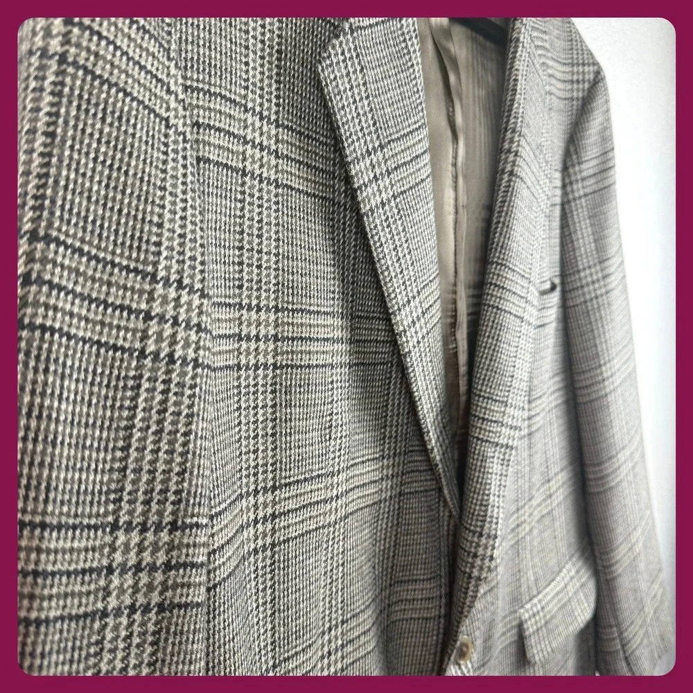 Vintage Eclectic Grandpa Corbin Harolds Glen Plaid Sport Coat Blazer Made in USA - Picture 4 of 11